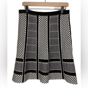 Petite Black & White Checkered Knit Sweater Skirt • Size PL Petite
